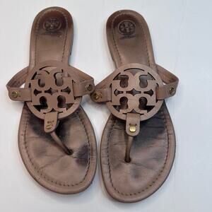 Tory Burch Tan Miller Logo Sandal
